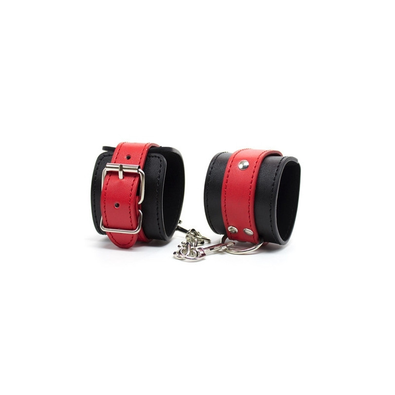 Generique Menottes de poignets Cuffy Noir-Rouge